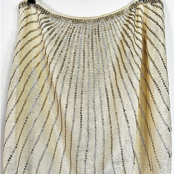 Tory Burch Sequin Linen Pencil Skirt - Picture 1 of 8